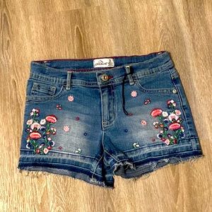 flower jean shorts